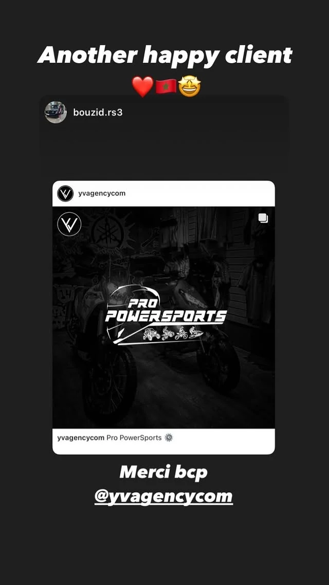 L'influenceur @bouzid.rs3 remercie YV Agency (projet Pro PowerSports)